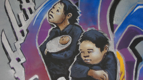 detail of mural by Andrew Huang